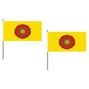 DRAPEAU COMTÍ? DE LANCASHIRE 45x30cm HAMPE en bois - LOT DE 10 DRAPEAUX COUNTY OF LANCASHIRE - ANGLETERRE 30 x 45 cm
