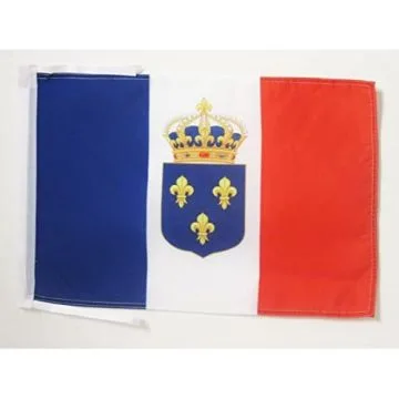 DRAPEAU MONARCHIE CONSTITUTIONNELLE FRANÇAISE 45x30cm - PAVILLON ROYAUME DE FRANCE - ROYALISTE 30 x 45 cm haute qualité