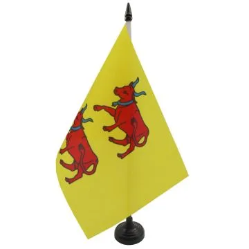 DRAPEAU DE TABLE PROVINCE DU BÉARN 21x14cm - PETIT DRAPEAUX DE BUREAU PYRÉNÉES-ATLANTIQUES - FRANCE 14 x 21 cm
