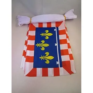 GUIRLANDE 6 mètres 20 DRAPEAUX CENTRE 21x15 cm - DRAPEAU CENTRISTE 15 x 21 cm