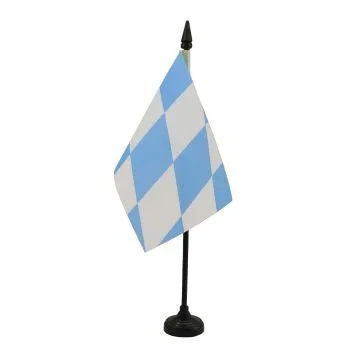 DRAPEAU DE TABLE BAVIÈRE 15x10cm - PETIT DRAPEAUX DE BUREAU BAVAROIS - ALLEMAGNE 10 x 15 cm
