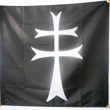 DRAPEAU ORDRE DES HOSPITALIERS DU SAINT-ESPRIT 90x90cm - DRAPEAU SAINT ESPRIT DE MONTPELLIER 90 x 90 cm Fourreau pour hampe