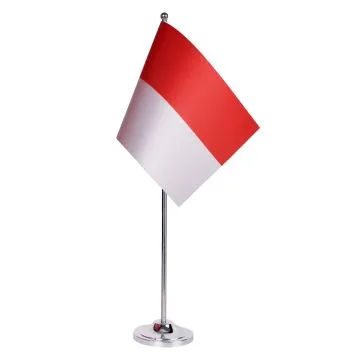 DRAPEAU DE TABLE prestige ALSACE ROT UN WISS 22x15cm en SATIN - GRAND DRAPEAUX DE BUREAU ALSACIEN - FRANCE 15 x 22 cm