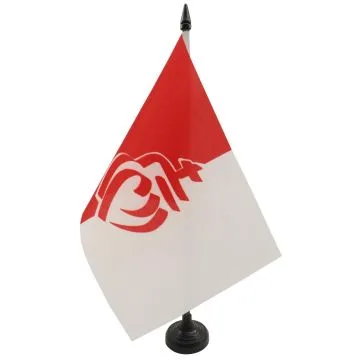 DRAPEAU DE TABLE DÉPARTEMENT DE LA VENDÉE 21x14cm - PETIT DRAPEAUX DE BUREAU C?UR VENDÉEN 14 x 21 cm