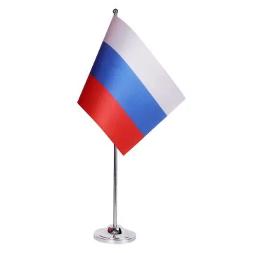 DRAPEAU DE TABLE prestige RUSSIE 22x15cm en SATIN - GRAND DRAPEAUX DE BUREAU RUSSE 15 x 22 cm