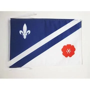 DRAPEAU FRANCO-ALBERTAINS 45x30cm - PAVILLON DES FRANÇAIS D\'ALBERTA 30 x 45 cm haute qualité