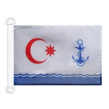 Pavillon nautique Pavillon de guerre Azerbaïdjan 45x30 cm Anneaux Plastiques