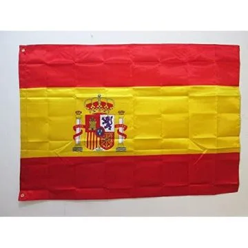 DRAPEAU ESPAGNE 150x90cm en SATIN - DRAPEAU ESPAGNOL 90 x 150 cm