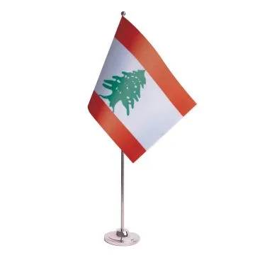 DRAPEAU DE TABLE prestige LIBAN 22x15cm en SATIN - GRAND DRAPEAUX DE BUREAU LIBANAIS 15 x 22 cm