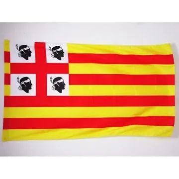 DRAPEAU SARDAIGNE ARAGONAISE 150x90cm - DRAPEAU SARDE SOUS ROYAUME D\'ARAGON 90 x 150 cm Fourreau pour hampe