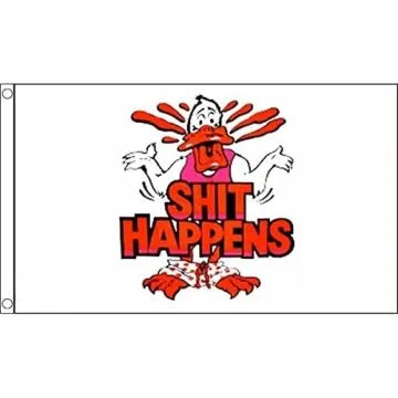 DRAPEAU SHIT HAPPENS 150x90cm - DRAPEAU LES EMMERDES ARRIVENT 90 x 150 cm - DRAPEAUX