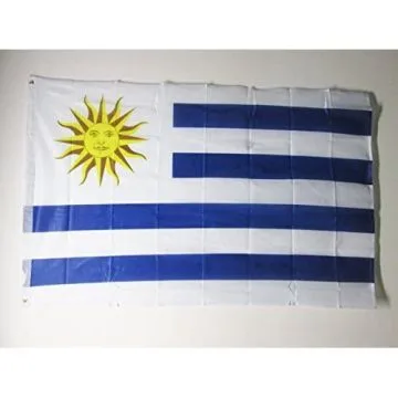 DRAPEAU URUGUAY 150x90cm oeillets - DRAPEAU URUGUAYEN 90 x 150 cm Spécial Extérieur - DRAPEAUX