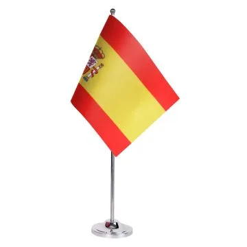 DRAPEAU DE TABLE prestige ESPAGNE 22x15cm en SATIN - GRAND DRAPEAUX DE BUREAU ESPAGNOL 15 x 22 cm