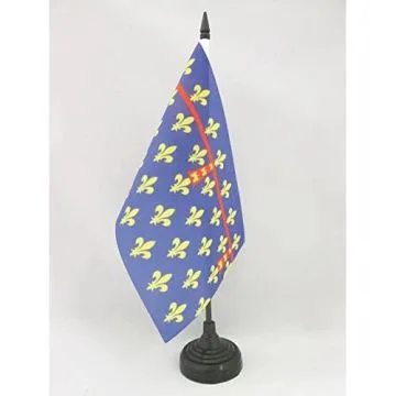 DRAPEAU DE TABLE COMTÉ D\'ARTOIS 21x14cm - PETIT DRAPEAUX DE BUREAU PROVINCE FRANCE - ARRAS 14 x 21 cm