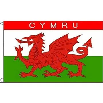 DRAPEAU PAYS DE GALLES CYMRU 150x90cm - DRAPEAU GALLOIS 90 x 150 cm - DRAPEAUX