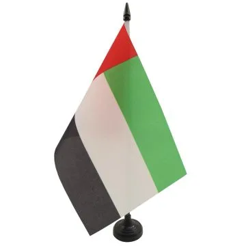 DRAPEAU DE TABLE FUJAÏRAH 21x14cm - PETIT DRAPEAUX DE BUREAU FUJAIRAH AUX Í?MIRATS ARABES UNIS 14 x 21 cm