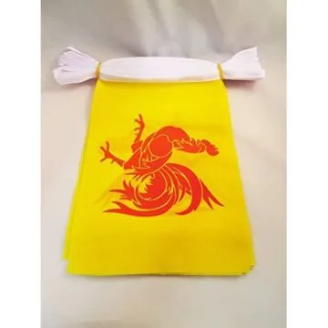 GUIRLANDE 6 mètres 20 DRAPEAUX WALLONIE 21x15 cm - DRAPEAU WALLON 15 x 21 cm
