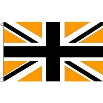DRAPEAU ROYAUME-UNI NOIR ET ORANGE 150x90cm - DRAPEAU UNION JACK - UK 90 x 150 cm - DRAPEAUX