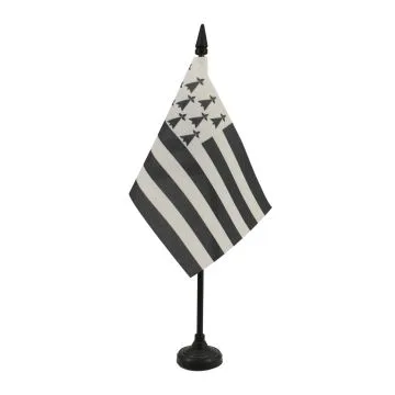 DRAPEAU DE TABLE BRETAGNE 15x10cm - PETIT DRAPEAUX DE BUREAU BRETON - FRANCE 10 x 15 cm