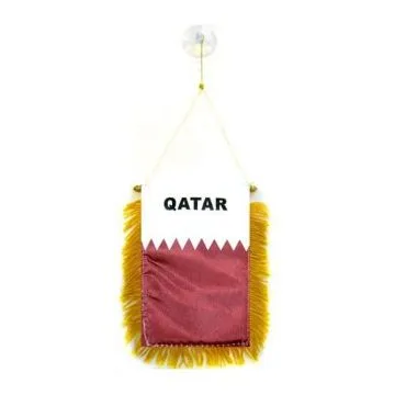 FANION QATAR 15x10cm - Mini drapeau QATARIEN 10 x 15 cm spécial voiture - Bannière