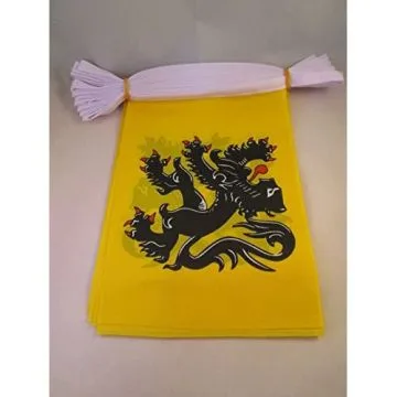 GUIRLANDE 6 mètres 20 DRAPEAUX NORD-PAS-DE-CALAIS 21x15 cm - DRAPEAU NORD-PAS-DE-CALAISIEN 15 x 21 cm