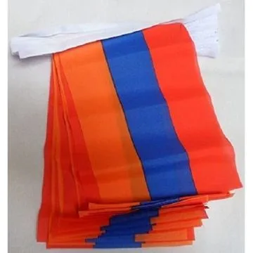GUIRLANDE 6 mètres 20 DRAPEAUX ARMÉNIE 21x15 cm - DRAPEAU ARMÉNIEN 15 x 21 cm