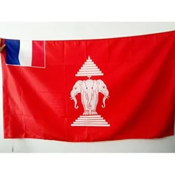 DRAPEAU PROTECTORAT FRANÍ?AIS DU LAOS 150x90cm - DRAPEAU INDOCHINE FRANÍ?AISE 90 x 150 cm Fourreau pour hampe