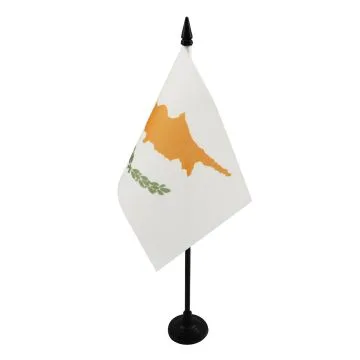 DRAPEAU DE TABLE CHYPRE 15x10cm - PETIT DRAPEAUX DE BUREAU CHYPRIOTE 10 x 15 cm