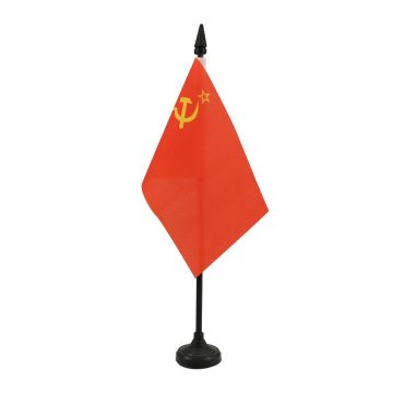 DRAPEAU DE TABLE URSS 15x10cm - PETIT DRAPEAUX DE BUREAU COMMUNISTE - RUSSIE 10 x 15 cm