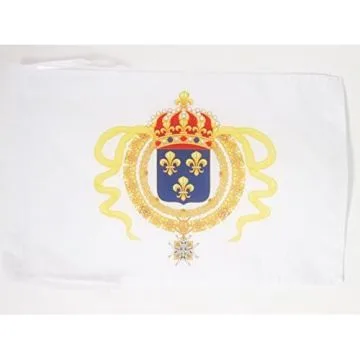 DRAPEAU NOUVELLE-FRANCE 45x30cm - PAVILLON ROYALISTE - ÉTANDARD LOUIS XIV 30 x 45 cm haute qualité