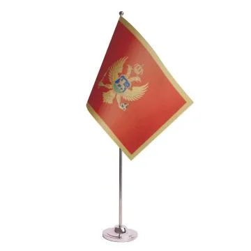 DRAPEAU DE TABLE prestige MONTÉNÉGRO 22x15cm en SATIN - GRAND DRAPEAUX DE BUREAU MONTÉNÉGRIN 15 x 22 cm