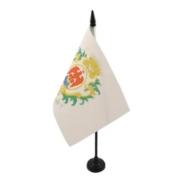 DRAPEAU DE TABLE VILLE DE NICE 21x14cm - PETIT DRAPEAUX DE BUREAU DE NICE 14 x 21 cm