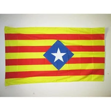 DRAPEAU CATALOGNE ESTELADA HISTORIQUE 90x60cm - DRAPEAU CATALAN INDÍ?PENDENTISTE 60 x 90 cm Fourreau pour hampe