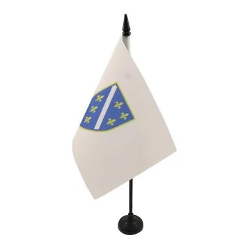DRAPEAU DE TABLE BOSNIE-HERZÉGOVINE 1992-1998 21x14cm - PETIT DRAPEAUX DE BUREAU BOSNIEN ANCIEN 14 x 21 cm