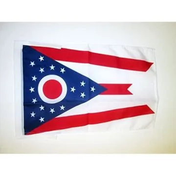 DRAPEAU OHIO 45x30cm - PAVILLON ETAT AMÉRICAIN - USA - ETATS-UNIS 30 x 45 cm haute qualité