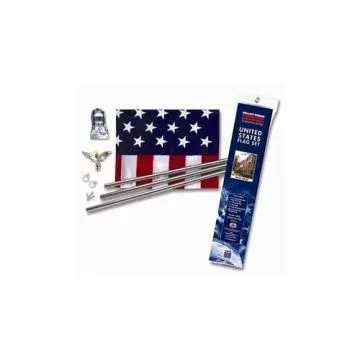 KIT HAMPE + ACCROCHE MURALE + DRAPEAU USA 150X90CM + AIGLE - KIT DRAPEAUX AMÉRICAINS POUR DRAPEAUX