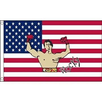 DRAPEAU USA ROCKY BALBOA 150x90cm - DRAPEAU AMÉRICAIN - ETATS-UNIS- BOXE 90 x 150 cm - DRAPEAUX