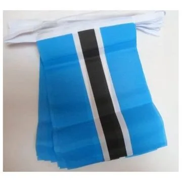 GUIRLANDE 6 mètres 20 DRAPEAUX BOTSWANA 21x15 cm - DRAPEAU BOTSWANAIS 15 x 21 cm