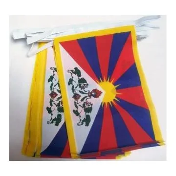 GUIRLANDE 6 mètres 20 DRAPEAUX TIBET 21x15 cm - DRAPEAU TIBÉTAIN 15 x 21 cm