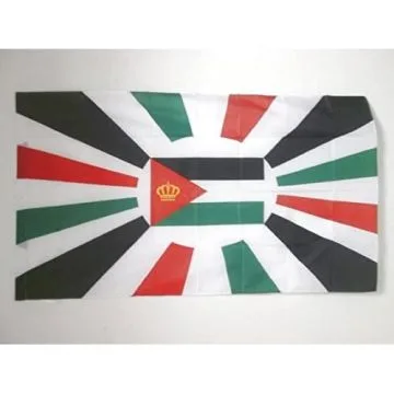 DRAPEAU ETENDARD ROYAL DE JORDANIE 90x60cm - DRAPEAU ROYAUME JORDANIEN 60 x 90 cm Fourreau pour hampe