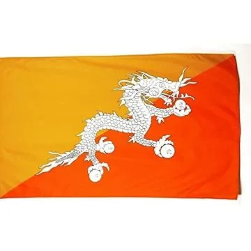 DRAPEAU BHOUTAN 250x150cm - DRAPEAU BHOUTANAIS 150 x 250 cm Fourreau pour hampe