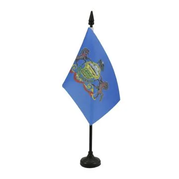 DRAPEAU DE TABLE PENNSYLVANIE 15x10cm - PETIT DRAPEAUX DE BUREAU ETAT AMÉRICAIN - USA - ETATS-UNIS 10 x 15 cm