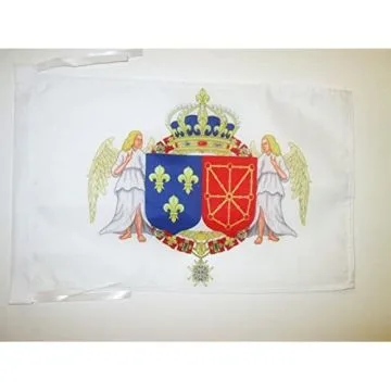 DRAPEAU ARMOIRIES ROYALES HENRI IV 45x30cm - PAVILLON ARMES DU BON ROI 30 x 45 cm haute qualité