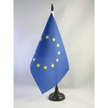DRAPEAU DE TABLE EUROPE 21x14cm - PETIT DRAPEAUX DE BUREAU EUROPÉEN 14 x 21 cm