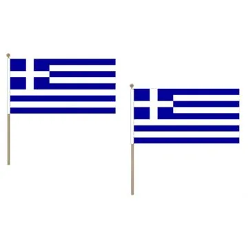 DRAPEAU GRÍ?CE 45x30cm HAMPE en bois - LOT DE 10 DRAPEAUX GREC 30 x 45 cm