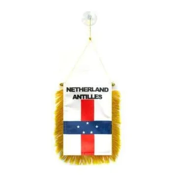 FANION ANTILLES NÉERLANDAISES 15x10cm - Mini drapeau HOLLANDAIS 10 x 15 cm spécial voiture - Bannière