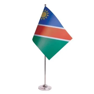 DRAPEAU DE TABLE prestige NAMIBIE 22x15cm en SATIN - GRAND DRAPEAUX DE BUREAU NAMIBIEN 15 x 22 cm