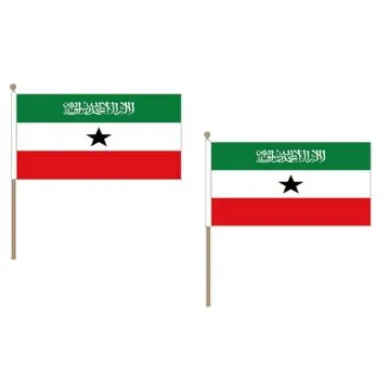 DRAPEAU SOMALILAND 45x30cm HAMPE en bois - LOT DE 10 DRAPEAUX SOMALI 30 x 45 cm