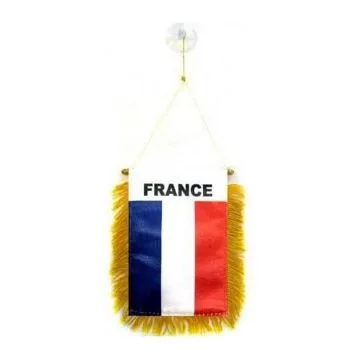 FANION FRANCE 15x10cm - Mini drapeau FRANÇAIS 10 x 15 cm spécial voiture - Bannière