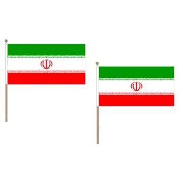 DRAPEAU IRAK 45x30cm HAMPE en bois - LOT DE 10 DRAPEAUX IRAKIEN 30 x 45 cm